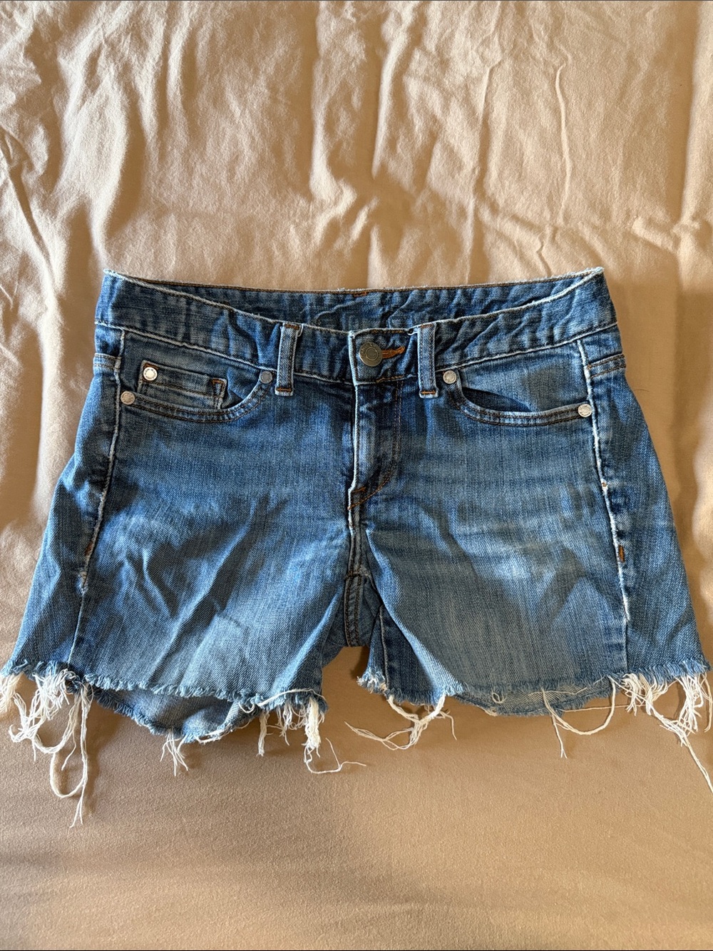 Calvin Klein Jeans Distressed Blue Denim Cutoff Shorts